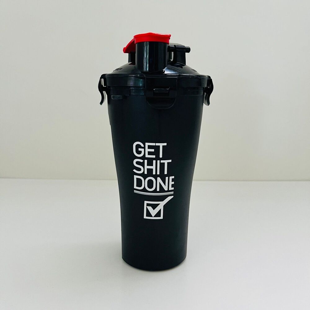 HYDRA CUP Black Get Sh*t Done High Performance Dual Shaker Bottle 2 in 1